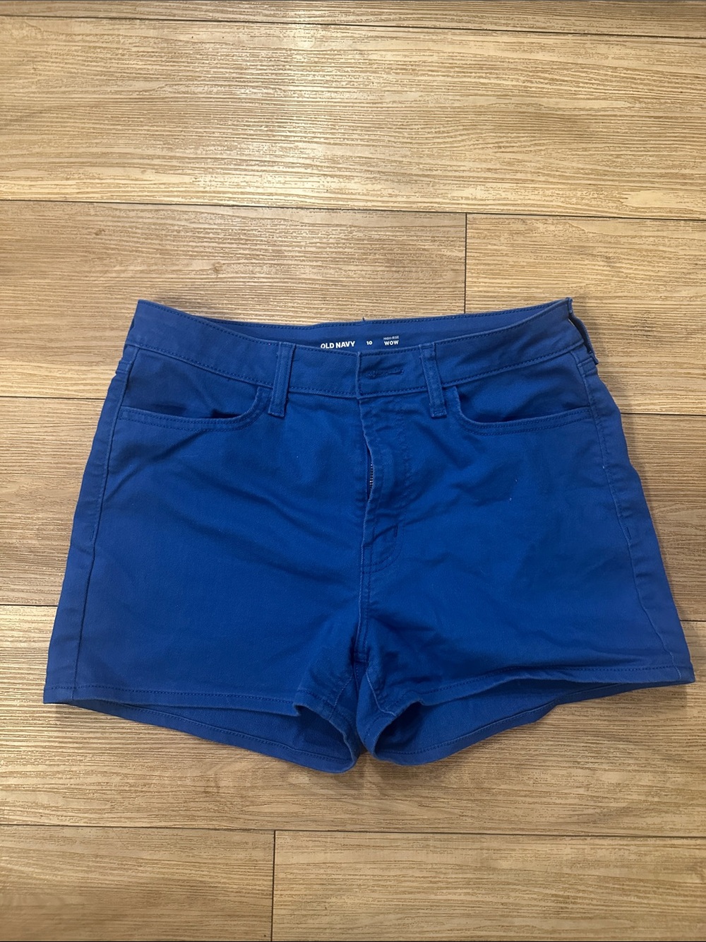 Old Navy Bright Blue High-Waist Cotton Blend Shorts